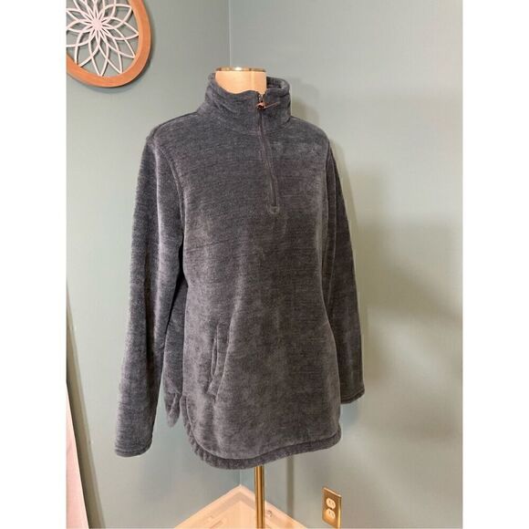 32 Degrees Heat Womens Mock Neck Fleece 1/4 Zip Pullover Sweater Teal Large NWOT - Picture 10 of 13